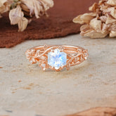 Naturalistic 4 - Prong Hexagon - Cut Moonstone Ring Sets